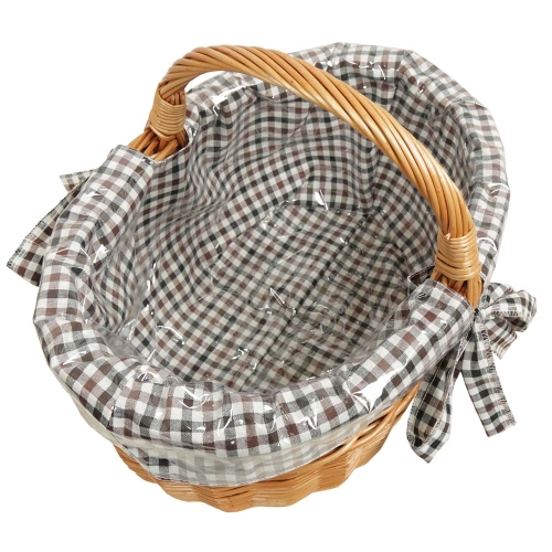 Einkaufskorb Handkorb Weide Korb gefüttert (42x32x23/34)