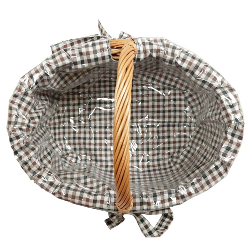 Einkaufskorb Handkorb Weide Korb gefüttert (42x32x23/34)