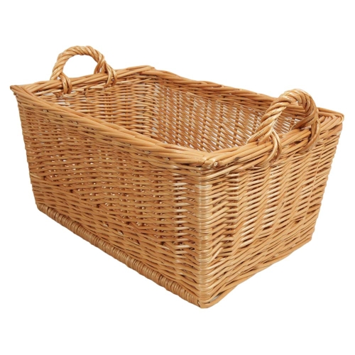 Wäschekorb aus Weide, Korb für Wäsche aus gesottener Weide (55x35x25/30)