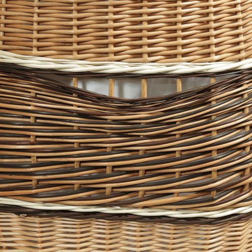 Wäschekorb gefüttert - Korb für Wäsche aus gesottener Weide (42x42x52)