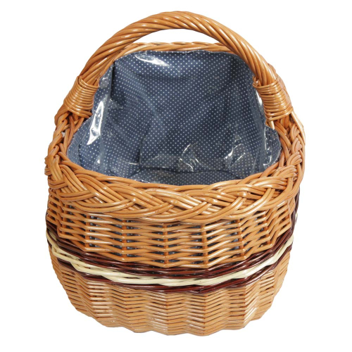 Einkaufskorb Handkorb Weide Korb gefüttert (42x32x22/38)