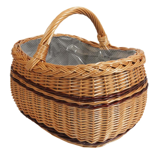 Einkaufskorb Handkorb Weide Korb gefüttert (42x32x22/36)