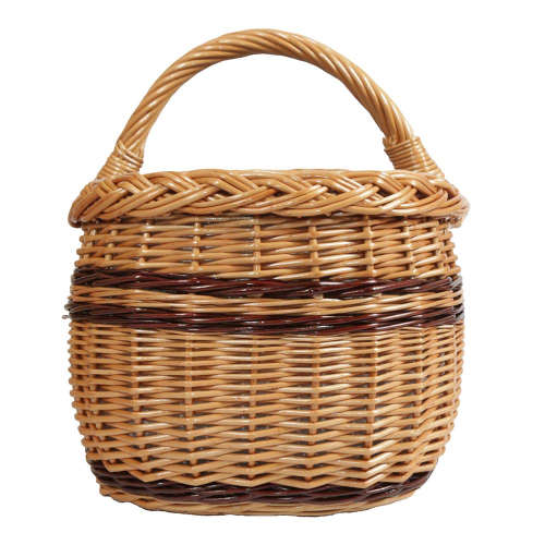 Einkaufskorb Handkorb Weide Korb gefüttert (42x32x22/36)