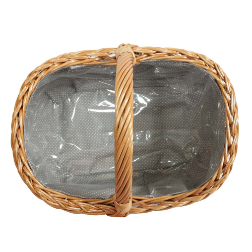 Einkaufskorb Handkorb Weide Korb gefüttert (42x32x22/36)