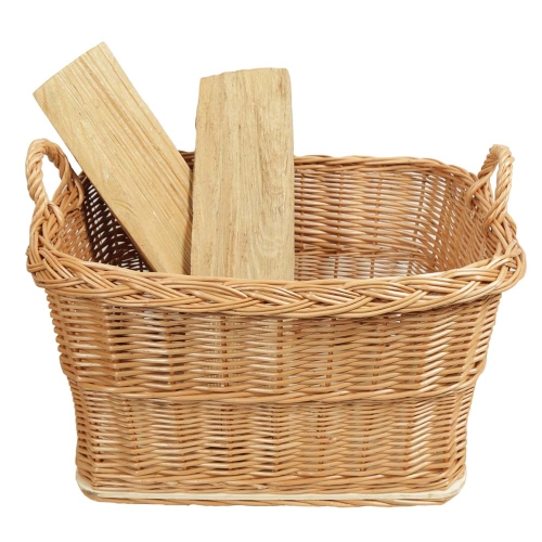 Holzkorb Kaminholzkorb Tragekorb Korb für Holz aus Weide (52x42x27/35)