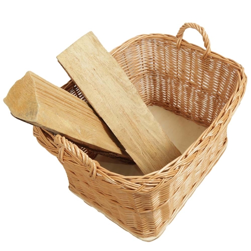 Holzkorb Kaminholzkorb Tragekorb Korb für Holz aus Weide (52x42x27/35)