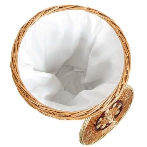 Wäschekorb gefüttert - Korb für Wäsche aus gesottener Weide (D:38)