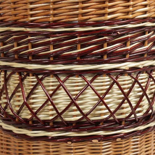 Wäschekorb gefüttert - Korb für Wäsche aus gesottener Weide (D:38)