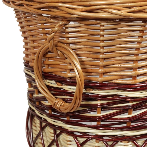 Wäschekorb gefüttert - Korb für Wäsche aus gesottener Weide (D:38)