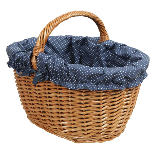 Einkaufskorb Handkorb Weide Korb gefüttert (46x32x25/33)