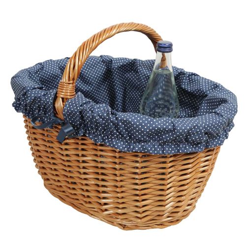 Einkaufskorb Handkorb Weide Korb gefüttert (46x32x25/33)