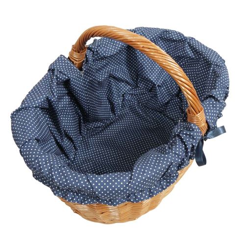 Einkaufskorb Handkorb Weide Korb gefüttert (46x32x25/33)