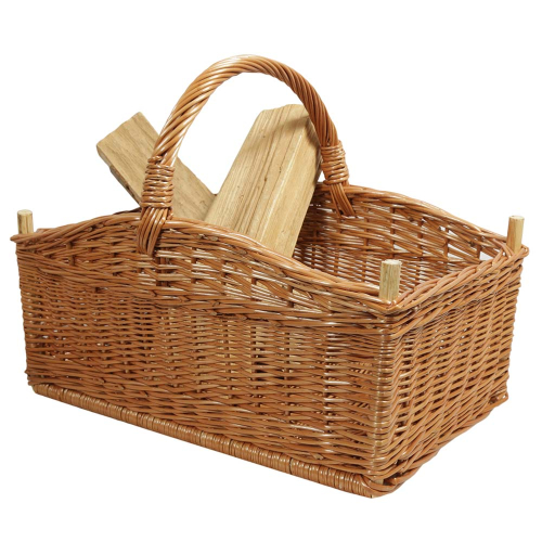 Holzkorb Korb Tragekorb aus gesottener Weide -ungefüttert- (60x36x22/43)