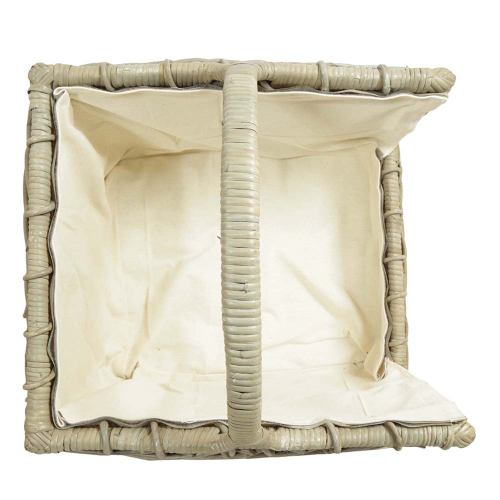 Holzkorb, Kaminkorb, Tragekorb, Korb aus Rohr für Kamin Holz gefüttert (51x44x14/46)
