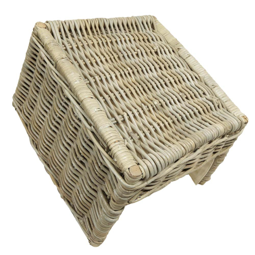 Holzkorb, Kaminkorb, Tragekorb, Korb aus Rohr für Kamin Holz gefüttert (51x44x14/46)