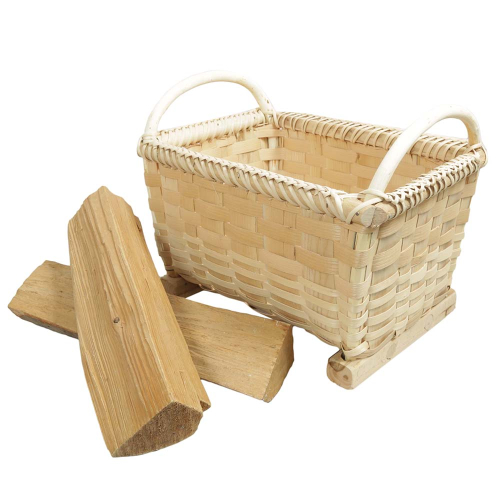 Holzkorb Kaminholzkorb Korb Tragekorb aus Holzspan (50x33x30/40)