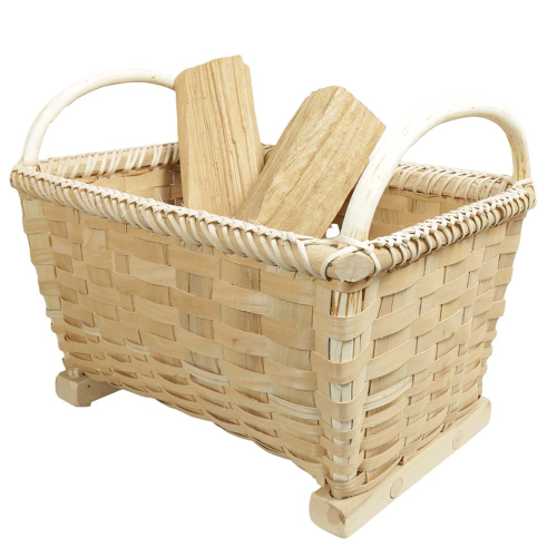 Holzkorb Kaminholzkorb Korb Tragekorb aus Holzspan (59x39x35/46)