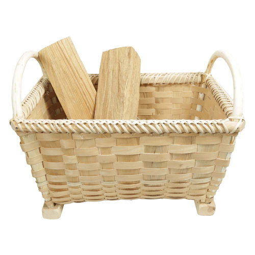 Holzkorb Kaminholzkorb Korb Tragekorb aus Holzspan (59x39x35/46)