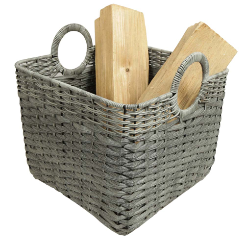 Mehrzweckkorb aus Polyrattan, moderner Tragekorb aus Kunststoff (36x36x32/39)