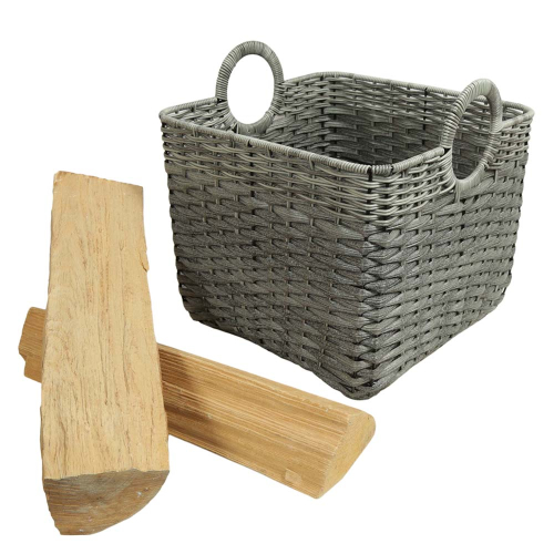 Mehrzweckkorb aus Polyrattan, moderner Tragekorb aus Kunststoff (36x36x32/39)