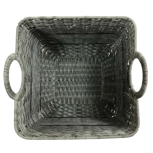 Mehrzweckkorb aus Polyrattan, moderner Tragekorb aus Kunststoff (36x36x32/39)