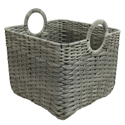 Mehrzweckkorb aus Polyrattan, moderner Tragekorb aus Kunststoff (36x36x32/39)