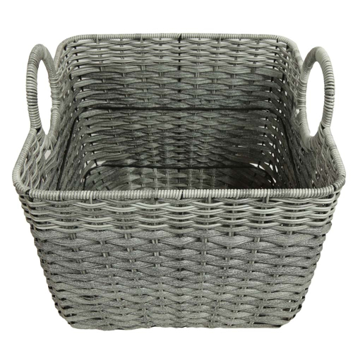 Mehrzweckkorb aus Polyrattan, moderner Tragekorb aus Kunststoff (36x36x32/39)