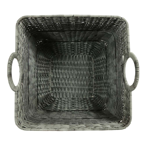 Mehrzweckkorb aus Polyrattan, moderner Tragekorb aus Kunststoff (40x40x36/42)