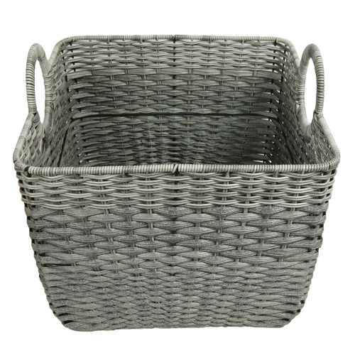 Mehrzweckkorb aus Polyrattan, moderner Tragekorb aus Kunststoff (40x40x36/42)