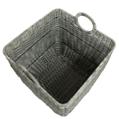 Mehrzweckkorb aus Polyrattan, moderner Tragekorb aus Kunststoff (40x40x36/42)