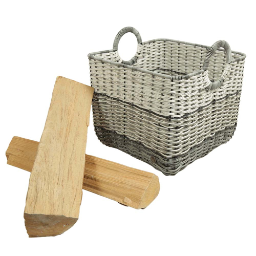 Mehrzweckkorb aus Polyrattan, moderner Tragekorb aus Kunststoff (36x36x32/39)