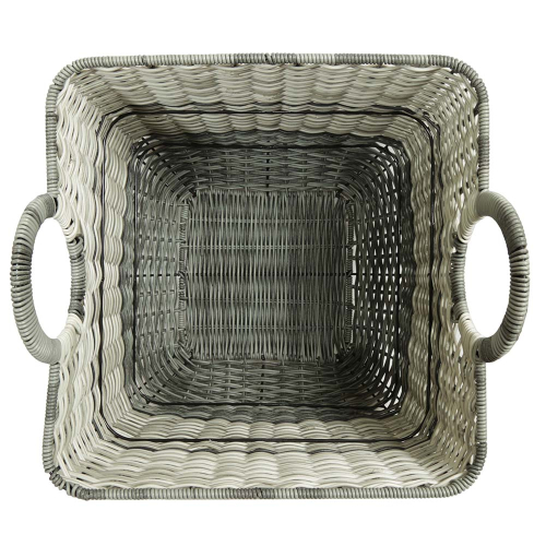 Mehrzweckkorb aus Polyrattan, moderner Tragekorb aus Kunststoff (36x36x32/39)