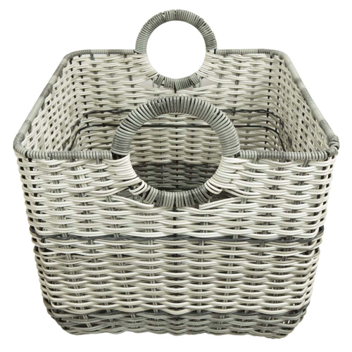 Mehrzweckkorb aus Polyrattan, moderner Tragekorb aus Kunststoff (36x36x32/39)