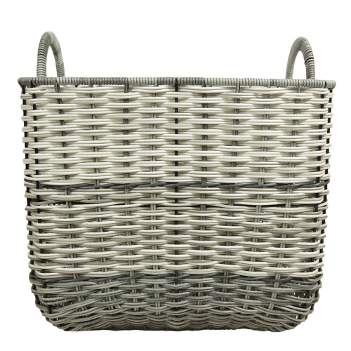 Mehrzweckkorb aus Polyrattan, moderner Tragekorb aus Kunststoff (36x36x32/39)