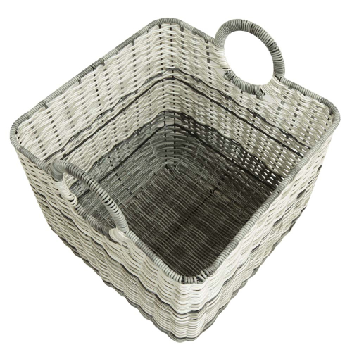 Mehrzweckkorb aus Polyrattan, moderner Tragekorb aus Kunststoff (36x36x32/39)