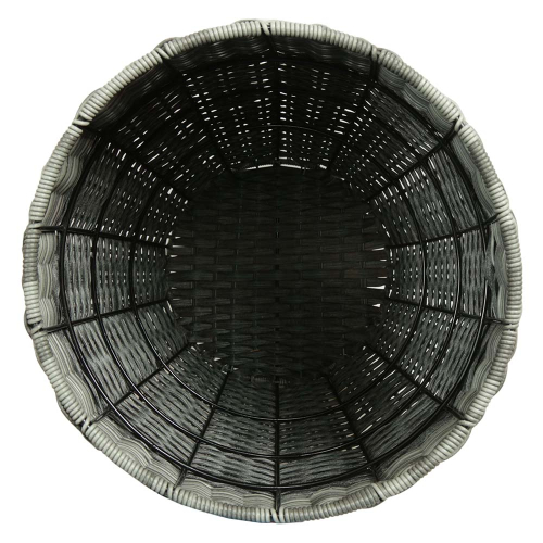 Wäschekorb, Mehrzweckkorb - Korb aus Polyrattan mit Echtholzdeckel (D:42cm H:50cm)