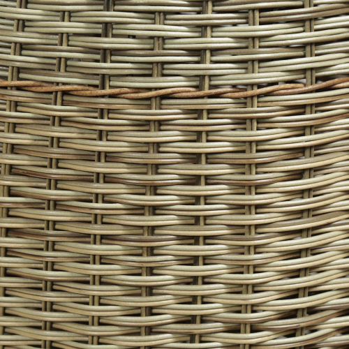 Wäschekorb, Mehrzweckkorb - Korb aus Polyrattan mit Echtholzdeckel (D:42cm H:50cm)
