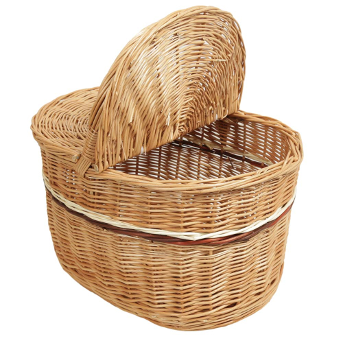 Einkaufskorb Handkorb Weide Korb mit Klappdeckel (39x303x24/38)