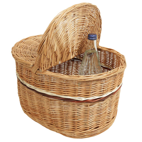Einkaufskorb Handkorb Weide Korb mit Klappdeckel (39x303x24/38)