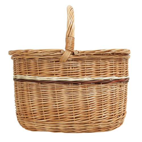 Einkaufskorb Handkorb Weide Korb mit Klappdeckel (39x303x24/38)