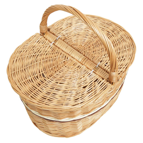 Einkaufskorb Handkorb Weide Korb mit Klappdeckel (39x303x24/38)