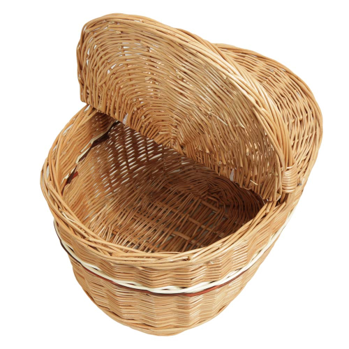 Einkaufskorb Handkorb Weide Korb mit Klappdeckel (39x303x24/38)