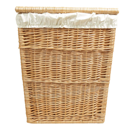 Wäschekorb gefüttert - Korb für Wäsche aus gesottener Weide (42x31x54)