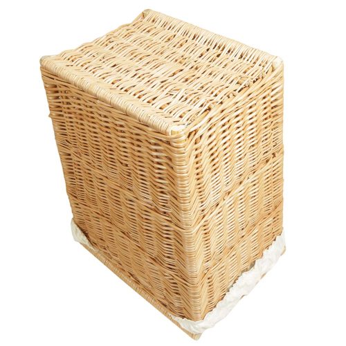 Wäschekorb gefüttert - Korb für Wäsche aus gesottener Weide (42x31x54)