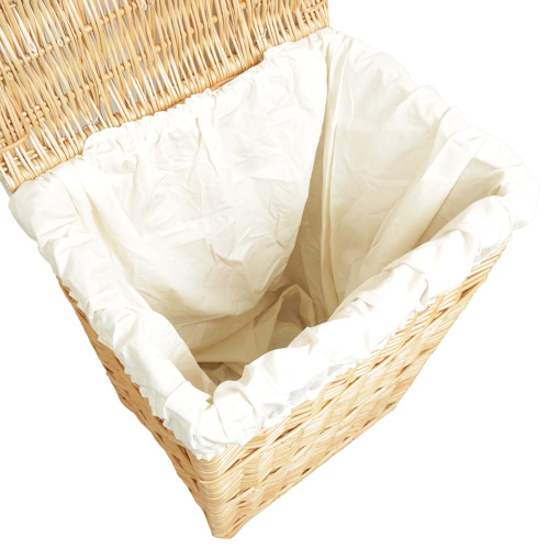 Wäschekorb gefüttert - Korb für Wäsche aus gesottener Weide (42x31x54)