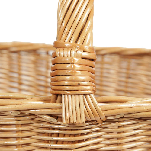 Einkaufskorb groß, Handkorb, klassischer großer Weide Korb ungefüttert (54x38x26/42)