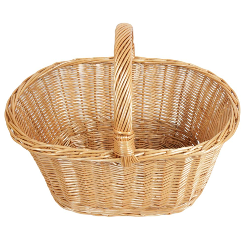 Einkaufskorb groß, Handkorb, klassischer großer Weide Korb ungefüttert (54x38x26/42)