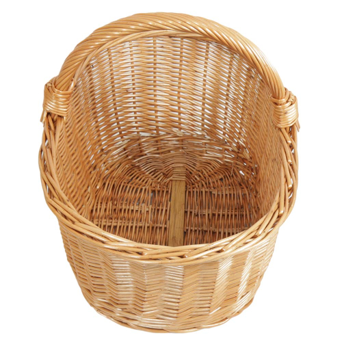 Einkaufskorb groß, Handkorb, klassischer großer Weide Korb ungefüttert (54x38x26/42)