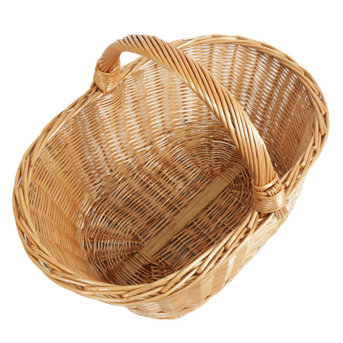 Einkaufskorb groß, Handkorb, klassischer großer Weide Korb ungefüttert (54x38x26/42)