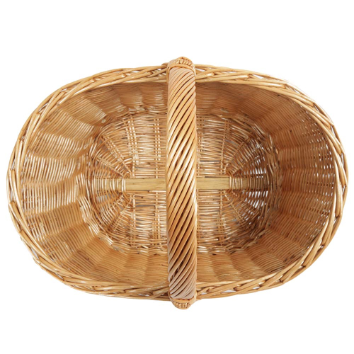 Einkaufskorb groß, Handkorb, klassischer großer Weide Korb ungefüttert (54x38x26/42)